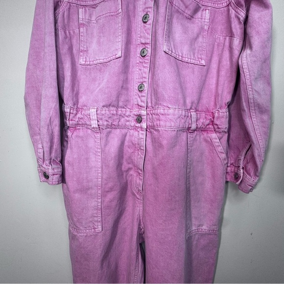 Old Navy Long-Sleeve Cropped Jean Utility Jumpsuit Size Large 100% Cotton - Picture 6 of 15